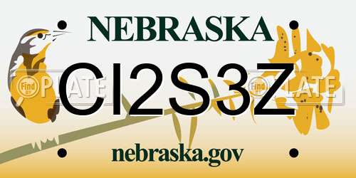 CI2S3Z Nebraska License Plate