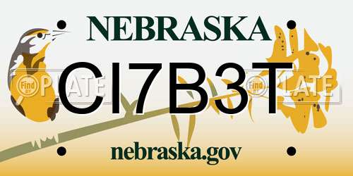 CI7B3T Nebraska License Plate