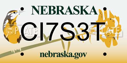 CI7S3T Nebraska License Plate