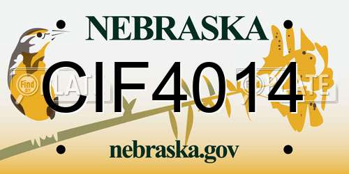 CIF4014 Nebraska License Plate