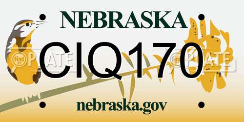 CIQ170 Nebraska License Plate