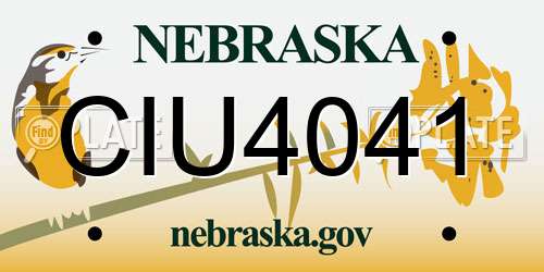 CIU4041 Nebraska License Plate