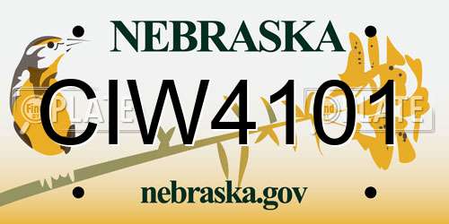 CIW4101 Nebraska License Plate