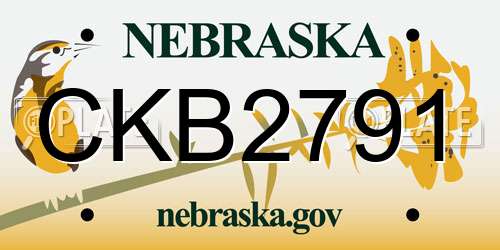 CKB2791 Nebraska License Plate