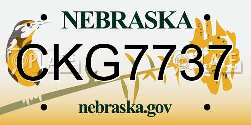 CKG7737 Nebraska License Plate