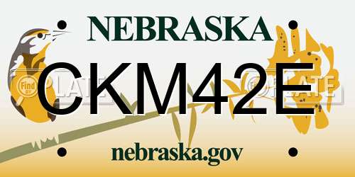 CKM42E Nebraska License Plate