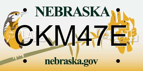CKM47E Nebraska License Plate