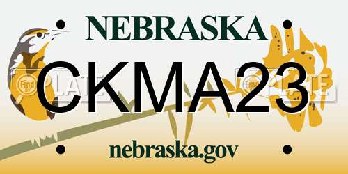 CKMA23 Nebraska License Plate