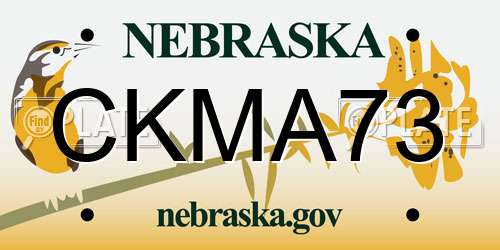 CKMA73 Nebraska License Plate