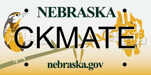 CKMATE Nebraska License Plate