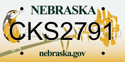 CKS2791 Nebraska License Plate