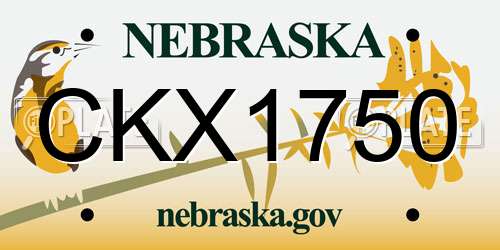 CKX1750 Nebraska License Plate