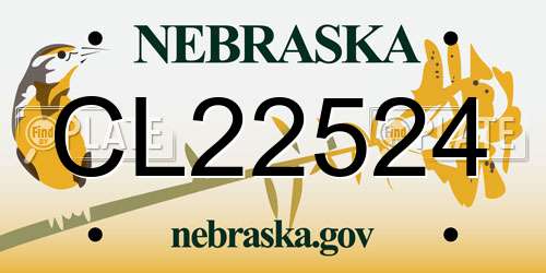 CL22524 Nebraska License Plate