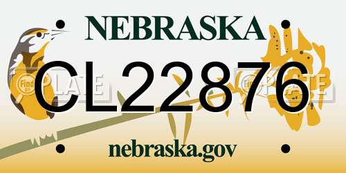 CL22876 Nebraska License Plate