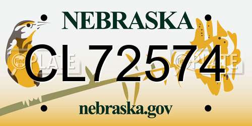 CL72574 Nebraska License Plate