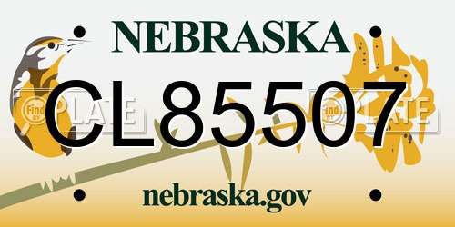 CL85507 Nebraska License Plate