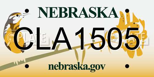 CLA1505 Nebraska License Plate