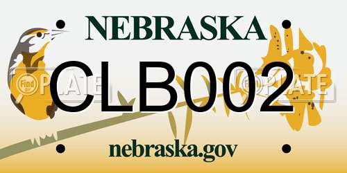 CLB002 Nebraska License Plate