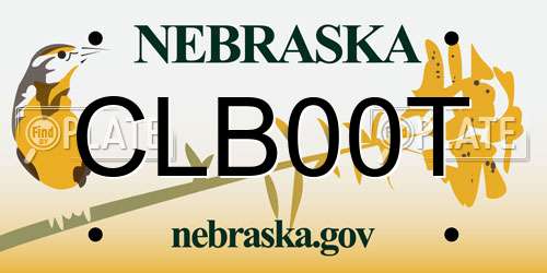CLB00T Nebraska License Plate