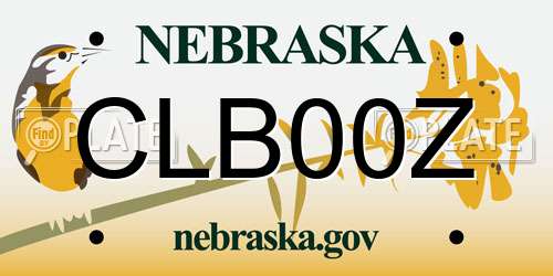 CLB00Z Nebraska License Plate