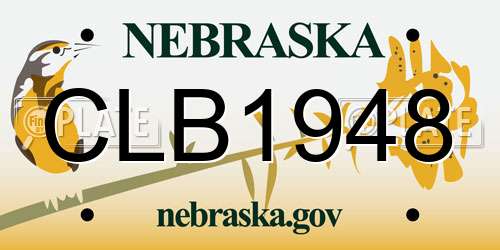 CLB1948 Nebraska License Plate