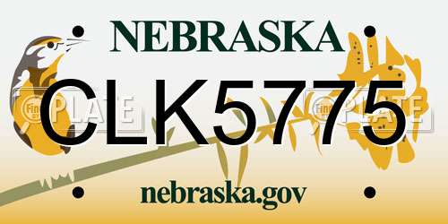 CLK5775 Nebraska License Plate