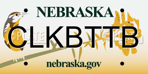 CLKBTTB Nebraska License Plate