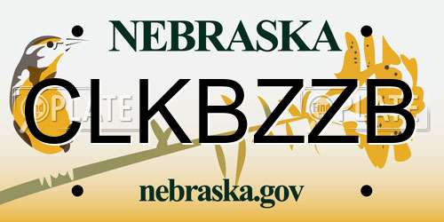 CLKBZZB Nebraska License Plate