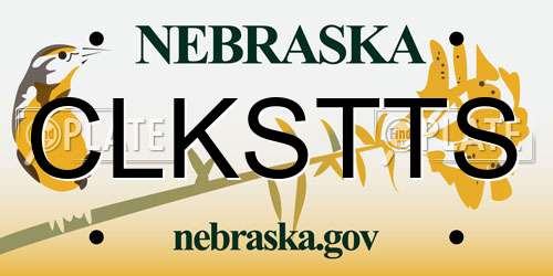 CLKSTTS Nebraska License Plate