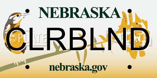 CLRBLND Nebraska License Plate