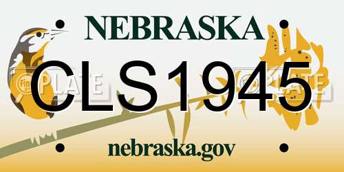 CLS1945 Nebraska License Plate