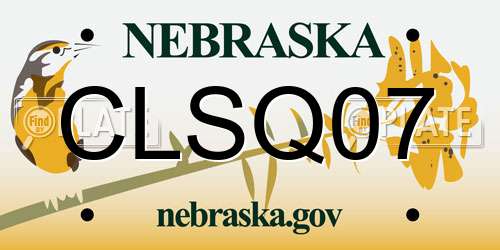 CLSQ07 Nebraska License Plate