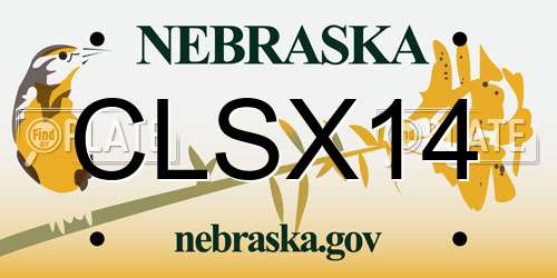 CLSX14 Nebraska License Plate