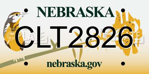 CLT2826 Nebraska License Plate