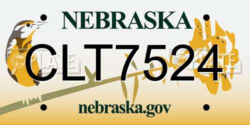 CLT7524 Nebraska License Plate