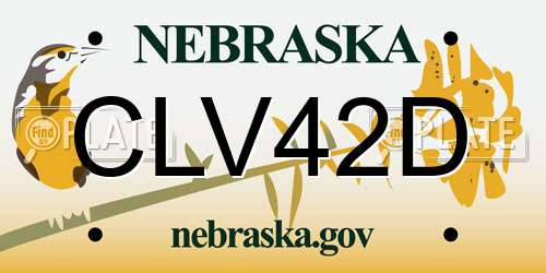 CLV42D Nebraska License Plate