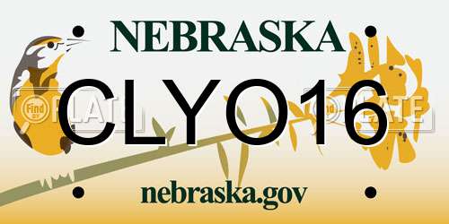 CLYO16 Nebraska License Plate