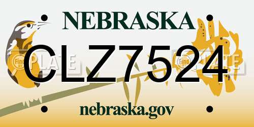 CLZ7524 Nebraska License Plate