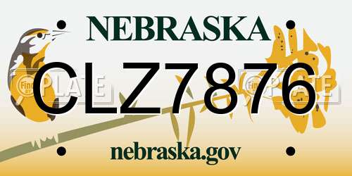 CLZ7876 Nebraska License Plate