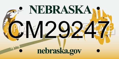 CM29247 Nebraska License Plate