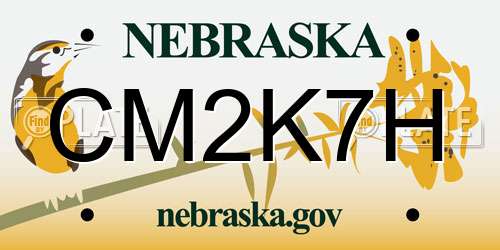 CM2K7H Nebraska License Plate