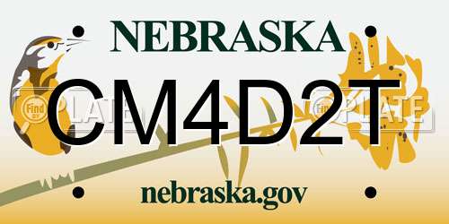 CM4D2T Nebraska License Plate