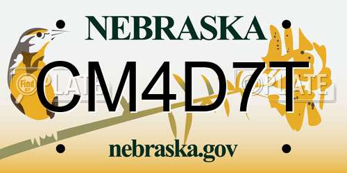 CM4D7T Nebraska License Plate