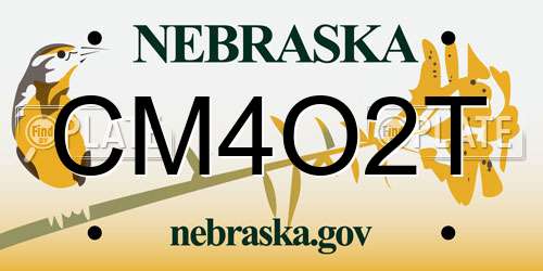 CM4O2T Nebraska License Plate