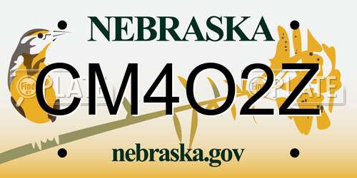CM4O2Z Nebraska License Plate