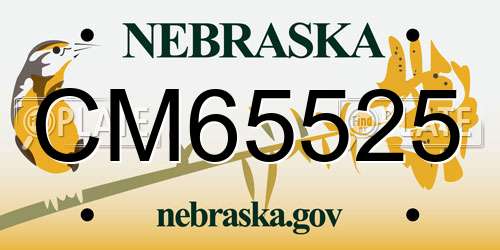 CM65525 Nebraska License Plate