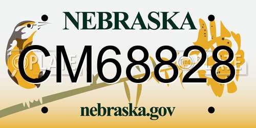 CM68828 Nebraska License Plate