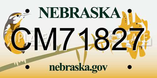 CM71827 Nebraska License Plate