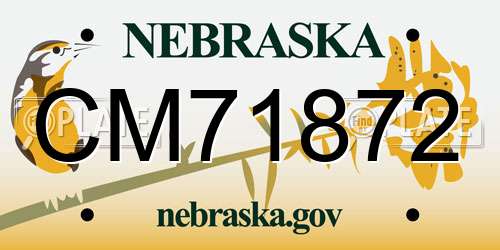 CM71872 Nebraska License Plate