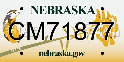 CM71877 Nebraska License Plate